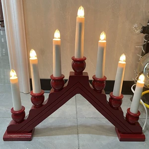 7L Indoor 2700K Warm White Wooden Bridge Lamp with Tungsten Filament Home Candle Holder IP20 Christmas Party Decorative Light
