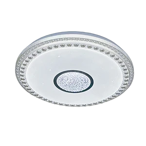 3CCT Modern LED Ceiling Light with Remote Control AC Powered Iron Base for Living Room Home Indoor Surface Mount