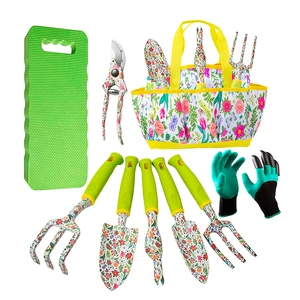Hot Sale Stainless Steel Garden Tool Set Includes Spade Trowel Transplanter Weeder Fork Rake Flowerbed Tools