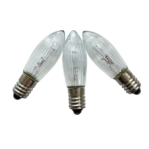 E10 C6 Bridge Light Bulb 12V 3W, 23V 3W, 34V 3W Riffelkerze Fairy Light Bulb Christmas Spare Bulb 10-pack