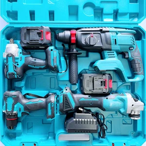 Factory OEM Wholesale Hot Sale Combo Power Tools 5 Kits 21V Cordless Drills Impact Wrench Hammer Tool Set Lithium Battery Hard