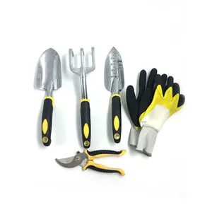 636003 Garden Tool Kit 5PCS Garden Tools Set Trowel Transplanter Cultivator Pruning Shear Gloves Slider Card Package