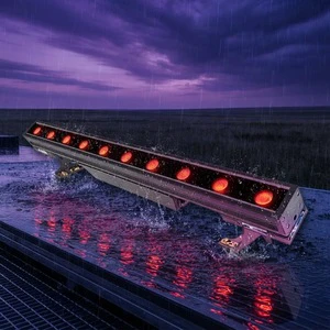 200W Pixel LED Wall Washer IP65 Aluminum 10 Zones Warm Cool White RGB Individual Control Stage Linear Light