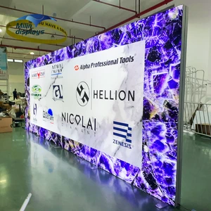 Large 20ft 6m Exhibit LED Wall Displays Stand Frameless Aluminum Tube SEG Light Box For Trade Show