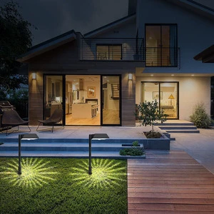 Modern Solar Powered IP65 Waterproof Outdoor Pathway Decoration Landscape Lawn Lamp Spot Lights Led Solar Garden Lights