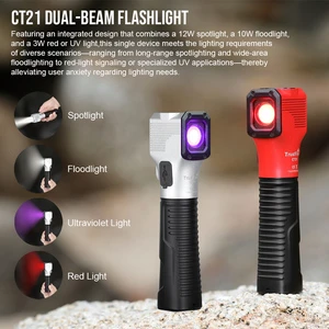 CT21 Industrial Dual-Directional LED Work Light 1200LM IP68 Magnetic Inspection Lamp Spotlight Floodlight Rechargeable 5000mAh