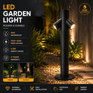 Modern LED Garden Bollard Light IP65 Waterproof Outdoor Lawn Pathway Lamp Aluminum Landscape Lighting