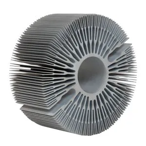 One-piece Extruded Aluminum Round Heat Sink Custom Fin Height For DC EV Charging Pile Module