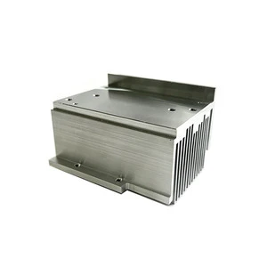 Large Flat Fin Extruded Aluminum Radiator Integral Bracket Aluminum Heat Sink For High Current Power Supply UPS