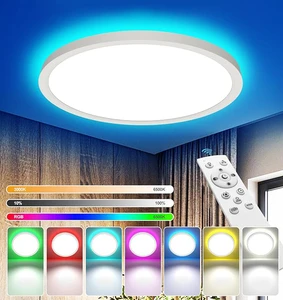 24W RGB LED Atmosphere Lamp Ultra-Thin New European 3000-6500K Backlight Stepless Dimming Remote Control Smart Home Lighting