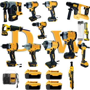 Hot Selling 20V Max Cordless Power Tools Combo Set Electric Hammer Drill Impact Driver Light Other Hand Electr Tools Kit