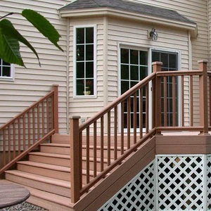 Forta Outdoor WPC Eco-friendly Anti-slip Decorative Landscape Stair Column Stainless Steel Railing For Park Garden Easy