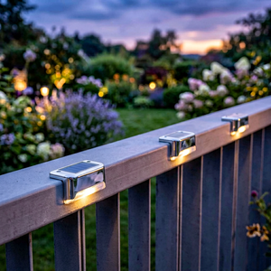Solar Deck Lights 16 Pack IP33 Waterproof LED Step Lights For Outdoor Stairs Fence Yard Patio & Pathway (Warm White ABS)