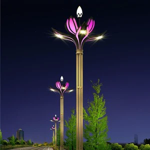 Intelligent Landscape Lighting purple Color Smart City Lighting Street Light Pole Magnolia Lamp with Smart Features