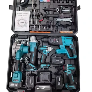 MK 5 in 1 Cordless Power Tool Set Brushless Electric Drill Cutter Kit Stainless Steel Hard Case OEM DIY Home Repair
