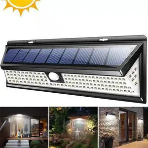 Solar Three-Sided Wall Lamp Outdoor Garden Street Lamp Human Body Sensor Waterproof IP65 LED Wall Mount Charging Lamp