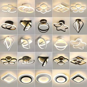 Simple Modern LED Ceiling Light for Home Office AC Powered with Iron Base for Living Room & Bedroom Interior Highlighting
