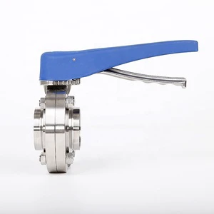 2026 Wholesale Stainless Steel SMS/DIN Hygienic Sanitary Clamped/Threaded/Welded Manual Butterfly Valve