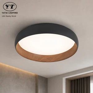 Modern Round Acrylic Iron Led Ceiling Light Remote Dimmable Tri Color For Living Room Bedroom Hallway