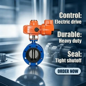 DN32-DN2000 Butterfly Valve 8 Inch Ductile Iron Flange Type Explosion Proof Motorized Actuator Butterfly Valve