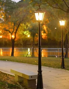European Style 2M 3M Outdoor IP65 Waterproof Retro Garden Lamp Aluminum Post Park Community Villa Landscape Light