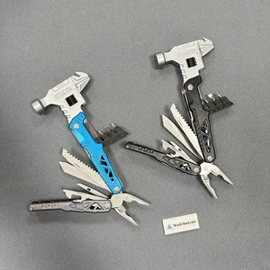 LHYH04 Professional Stainless Steel Multi-functional Tool Hammer Head Folding Knife Wrench Screwdriver Beads Portable Pliers