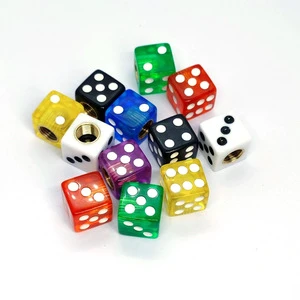 Colored Dice Valve Caps For Car Tire Stainless Steel Tubeless Valve Cap American Mouth General Size OEM Customization