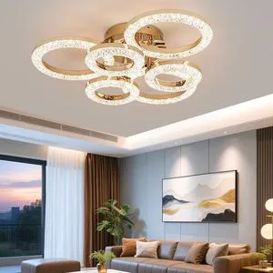 Modern Minimalist LED Chandelier OEM/ODM Dimmable Acrylic Ceiling Lamp with Remote Control for Living Room