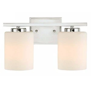 Hot Factory 3-Light White Glass Chrome Bathroom Vanity Light