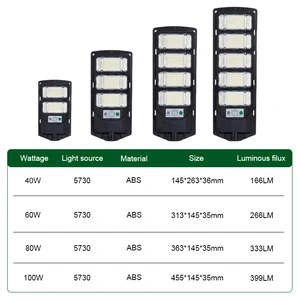 Hot Seller ABS LiFePO4 Road Hot Sale Integrated All in One Outdoor LED Solar Street Lamp Street Light