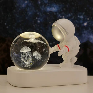 Factory Supply Warm White Desktop Decorative Lamp Holiday New Year Atmosphere 6cm 8cm Crystal Ball Small Night Light