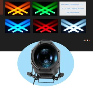 LED Follow Spot High Power Waterproof Stage Lights DMX512 IP54 Ra90 Dimmable for Concerts E27 Base Energy Saving