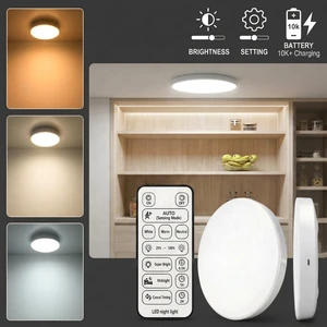 10000mAh 5.7W Smart Home Rechargeable LED Wall White Motion Sensor Ceiling Light Dimmable Remote Control RED FCCID Certificated