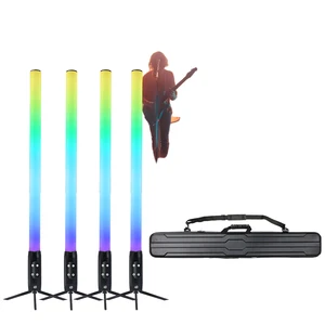 Waterproof IP65 360-Pixel RGB LED Tubes CRI80 Lithium Battery Operated Wireless DMX/WiFi Controlled Ground Mount Dimmable 4100K