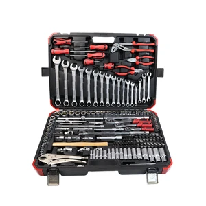 180 Pcs 1/2 3/8 1/4 Inch Drive Automotive Flexible Head Car Repair Mechanic Tool Ratchet Socket Spanner Set