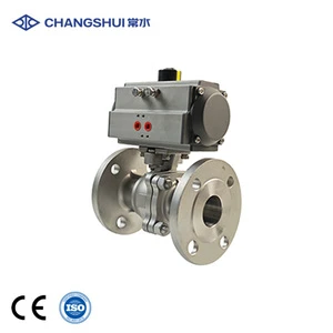 Pneumatic Stainless Steel Flanged Ball Valve Air Actuated Industrial Ball Valve