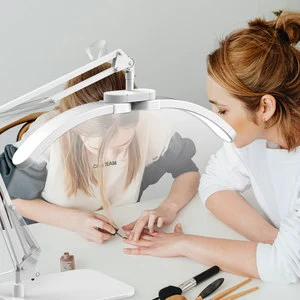 LED Modern Style Office Desk Table Lamp Adjustable Dimming Drawing Reading Nail Tech Manicure Shade Aluminum Desktop Fill Light