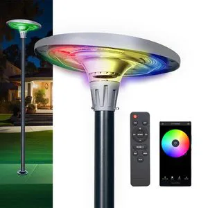 VANTONE 1200W IP65 Outdoor Waterproof Round Solar Light Landscape RGB LED Solar Garden Light with Aluminium Housing