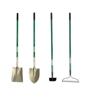 Garden Tools Set With Long Fiberglass Handle