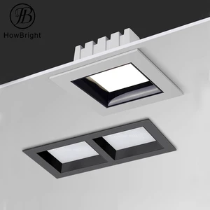 Indoor Square LED Recessed Downlight 7W-30W 60° Beam Angle 2700K-6500K Aluminum Body Spotlight for Shopping Market Office