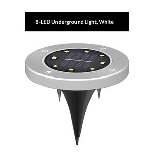 8LED Solar Panel Stainless Underground IP44 Inductive Control Garden Street Light Outdoor Ground Light