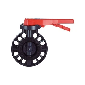 DKV PVC Plastic Wafer Butterfly Valves Handle Lever Sch 80 PVC 4 Inch Butterfly Valve Lever Handle Wafer Butterfly Valve