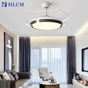 DC Copper Motor Intelligent Remote Control Retractable Ceiling Fan Smart LED Light Modern Design Home Office Use High CRI 90