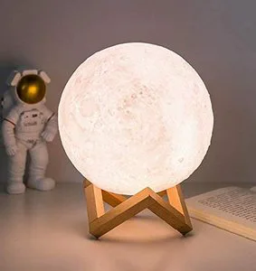 RGB Moon Lamp LED Night Light Dimmable Touch Decorative Lighting Portable Remote Control USB Charging 16 Colors CRI 90 2-Year