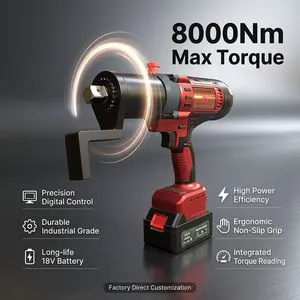 8000Nm High Torque Electric Wrench (5900 Ft-lbs) For Heavy Duty Railway Maintenance Mining And Industrial Bolting