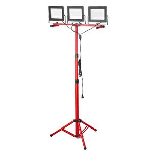 LED Portable Camping Light Stand 21000 Lumens 3 Heads IP65 Waterproof Red Tripod for Indoor Outdoor Use
