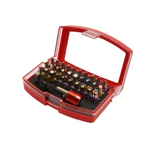 32-Piece S2 Steel Chrome Finish Industrial/DIY Grade Precision Screwdriver Bit Set Interchangeable Bits OEM Rainbow Magic Box