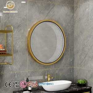 Stainless Steel Frame Factory Led Light Decorative Infinity Illuminated 800mm Diameter Custom Hotel Tunnel Mirror