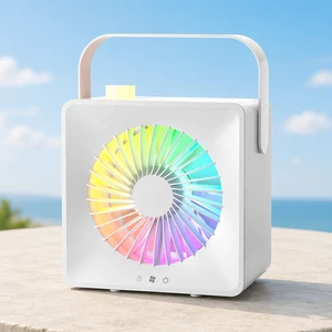 Smart Type-C Desktop Fan Light Lithium Battery USB Rechargeable Five-Speed Silent Eco-Friendly Handheld Outdoor Night Light