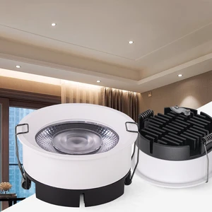 OKELI Commercial Indoor Decorative 5w 10w 12w Indoor Lighting Anti Glare Black White Cob Downlight Embedded Spotlights